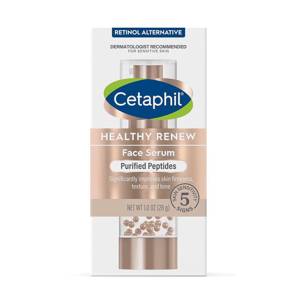 Suero facial antienvejecimiento Cetaphil Healthy Renew, péptidos, s...