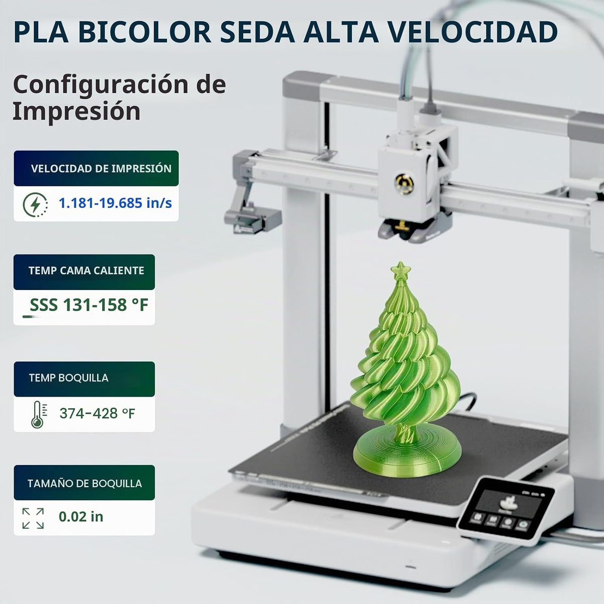 ERYONE Filamento de ácido poliláctico (PLA) de seda bicolor para im...
