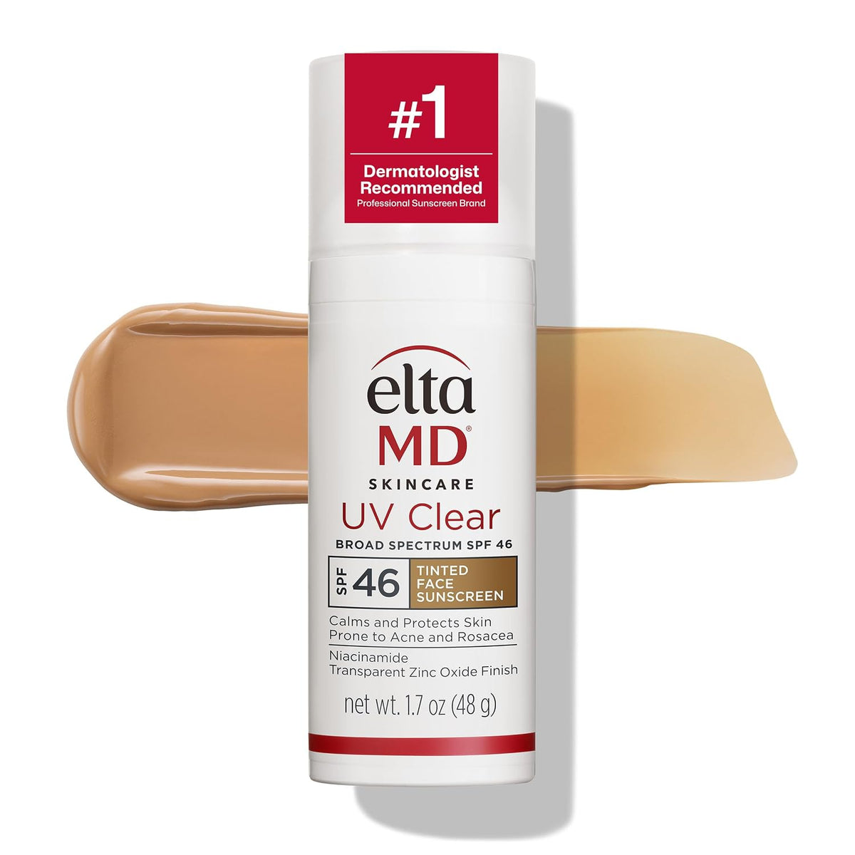 Protector solar facial transparente UV EltaMD con óxido de zinc, si...