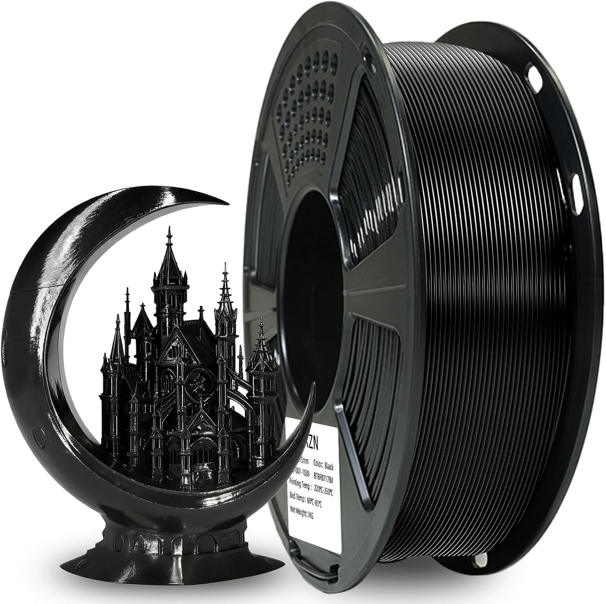 XZN - Filamento PETG negro de 1.75mm para impresora 3D, filamento P...
