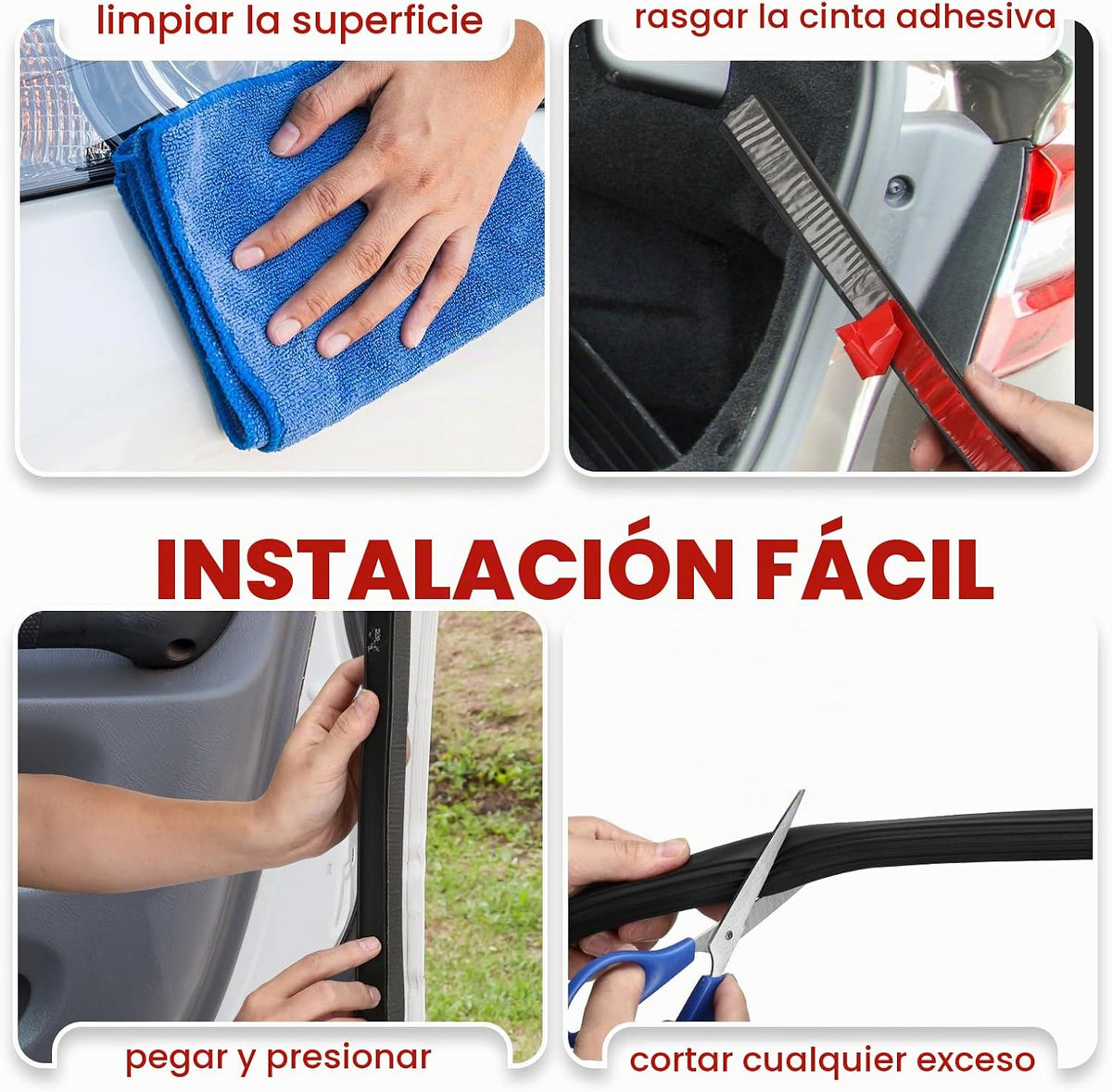 Sacubee Tira de Sellado de Puerta de Goma en Forma de D de 1" S...