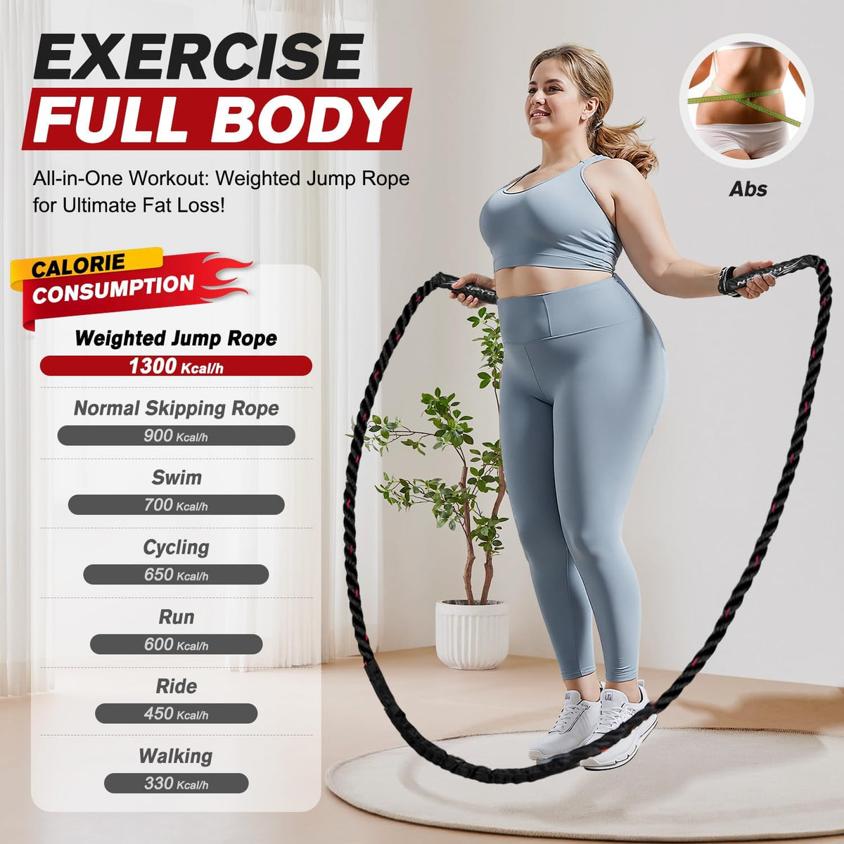 HPYGN Cuerda de saltar, cuerda de saltar pesada para hombres y muje...