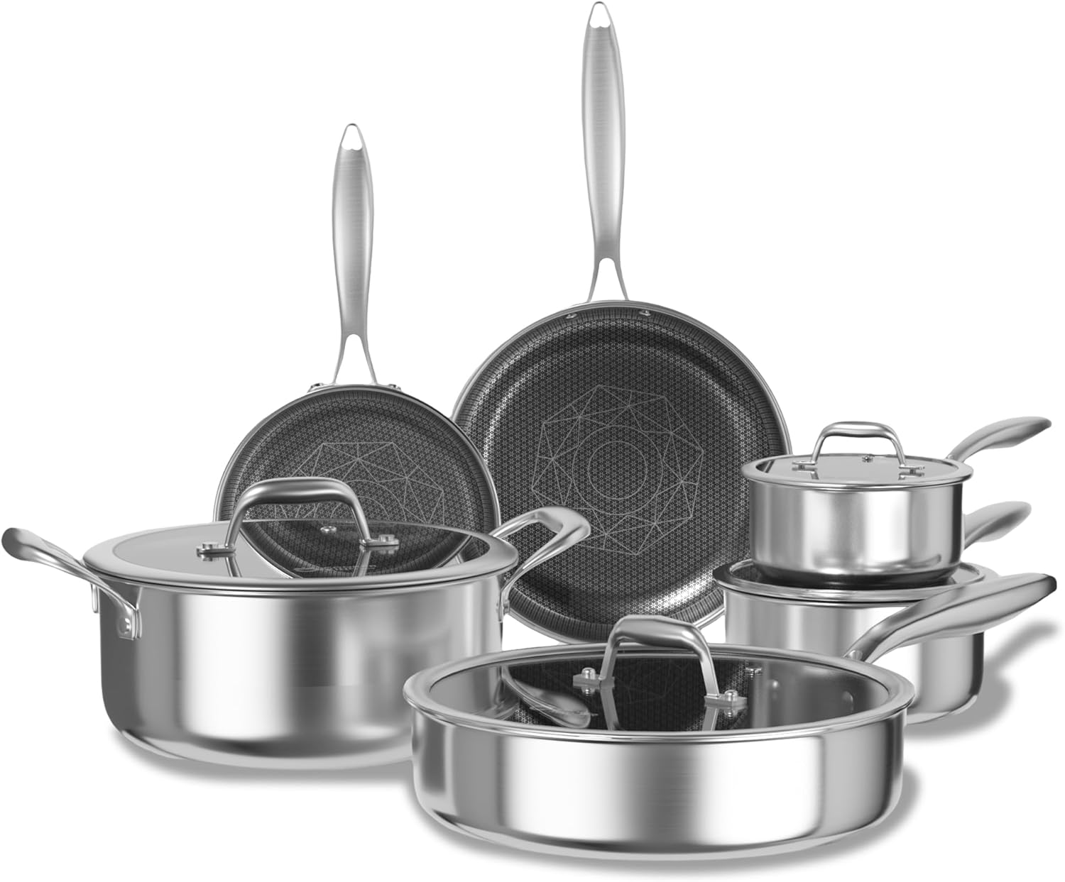 COOKER KING Juego de ollas y sartenes antiadherentes, juego de uten...