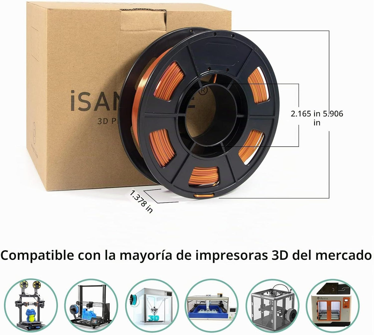 iSANMATE Filamento para Impresora 3D, Paquete de Filamento PLA Tri-...