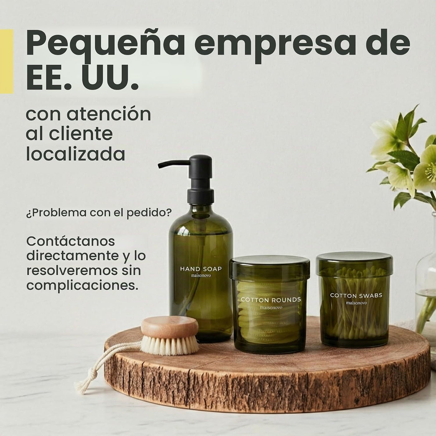 MaisoNovo Recipientes de vidrio para baño con tapas (hermético), so...