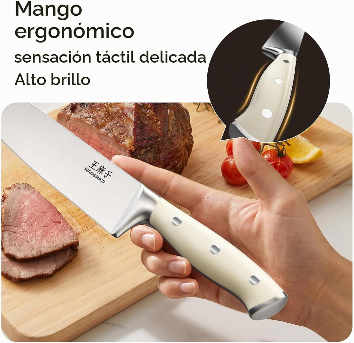WANGMAZI Juego de cuchillos de chef de alta calidad, acero inoxidab...