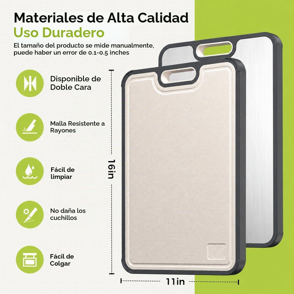 Tabla de cortar de titanio para cocina, tabla de cortar de doble ca...
