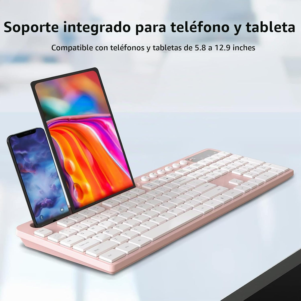 Combo de teclado y ratón inalámbricos, MARVO 2.4G Teclado inalámbri...