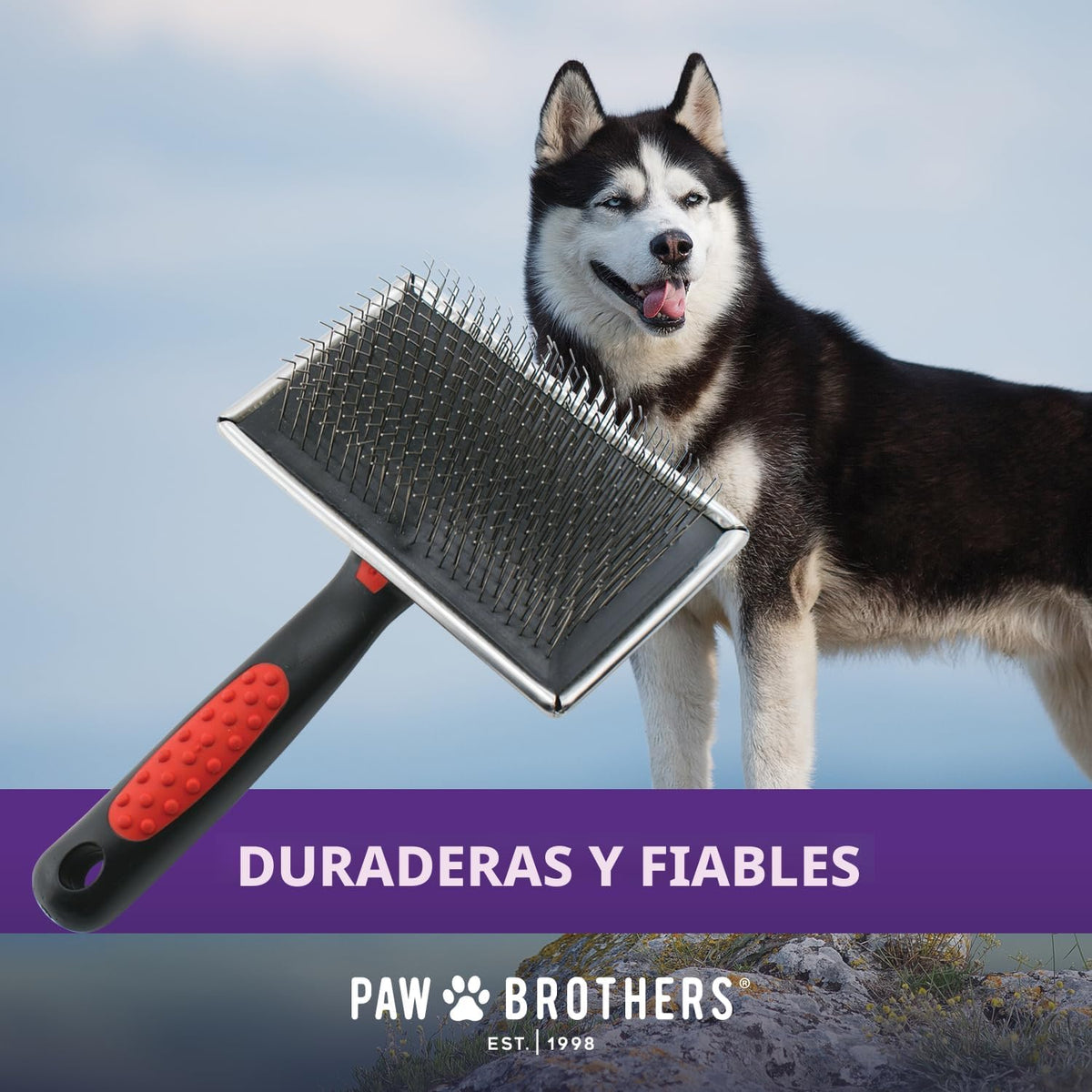 Paw Brothers Cepillo de grado profesional extra largo \u2013 Mango...