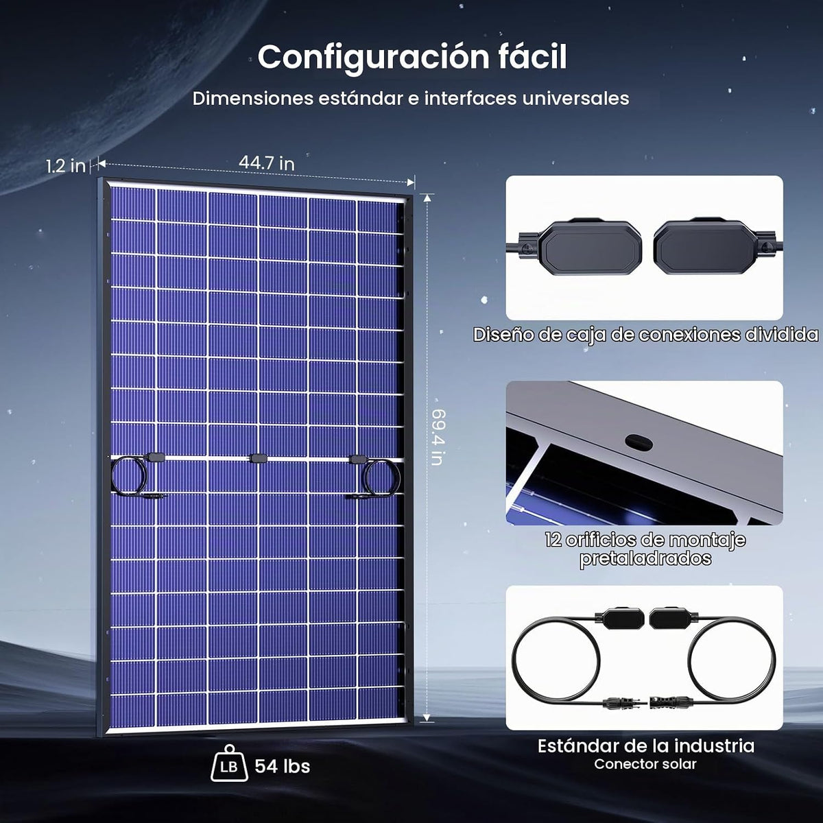 Callsun panel solar bifacial 450W, células solares tipo N 16BB | Ha...