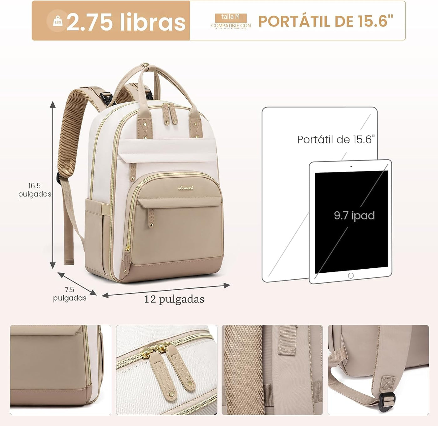 LOVEVOOK Mochila para Pañales, Bolsa de Bebé con Cambiador, Mochila...