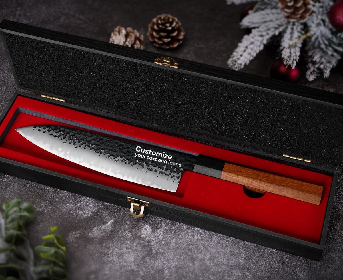 FAMCÜTE Regalos personalizados para hombres, cuchillo japonés perso...