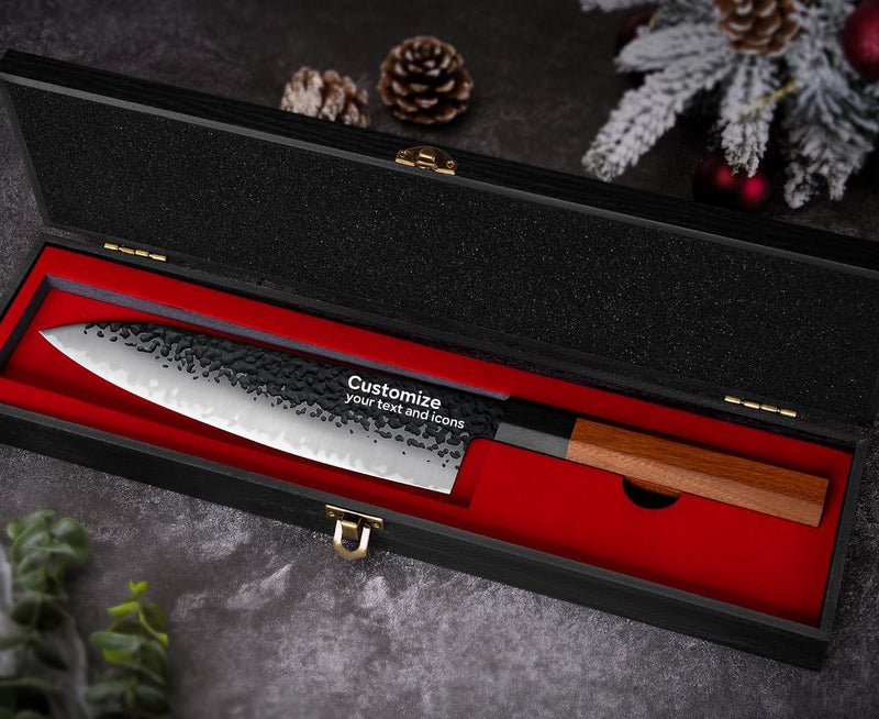 FAMCÜTE Regalos personalizados para hombres, cuchillo japonés perso...