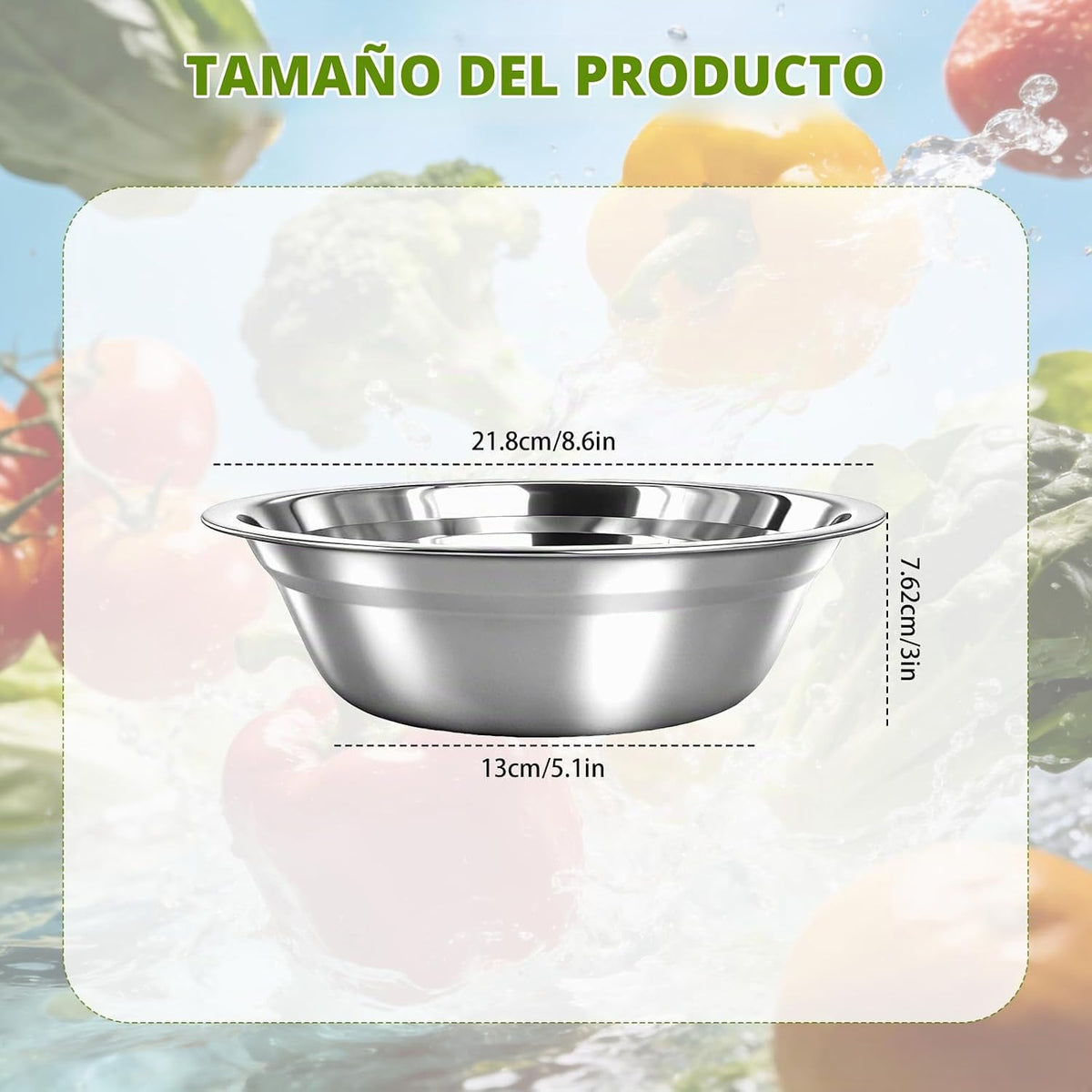 PEDOBALI 14 cuencos de acero inoxidable a granel, 8.66 x 5.1 x 3 pu...