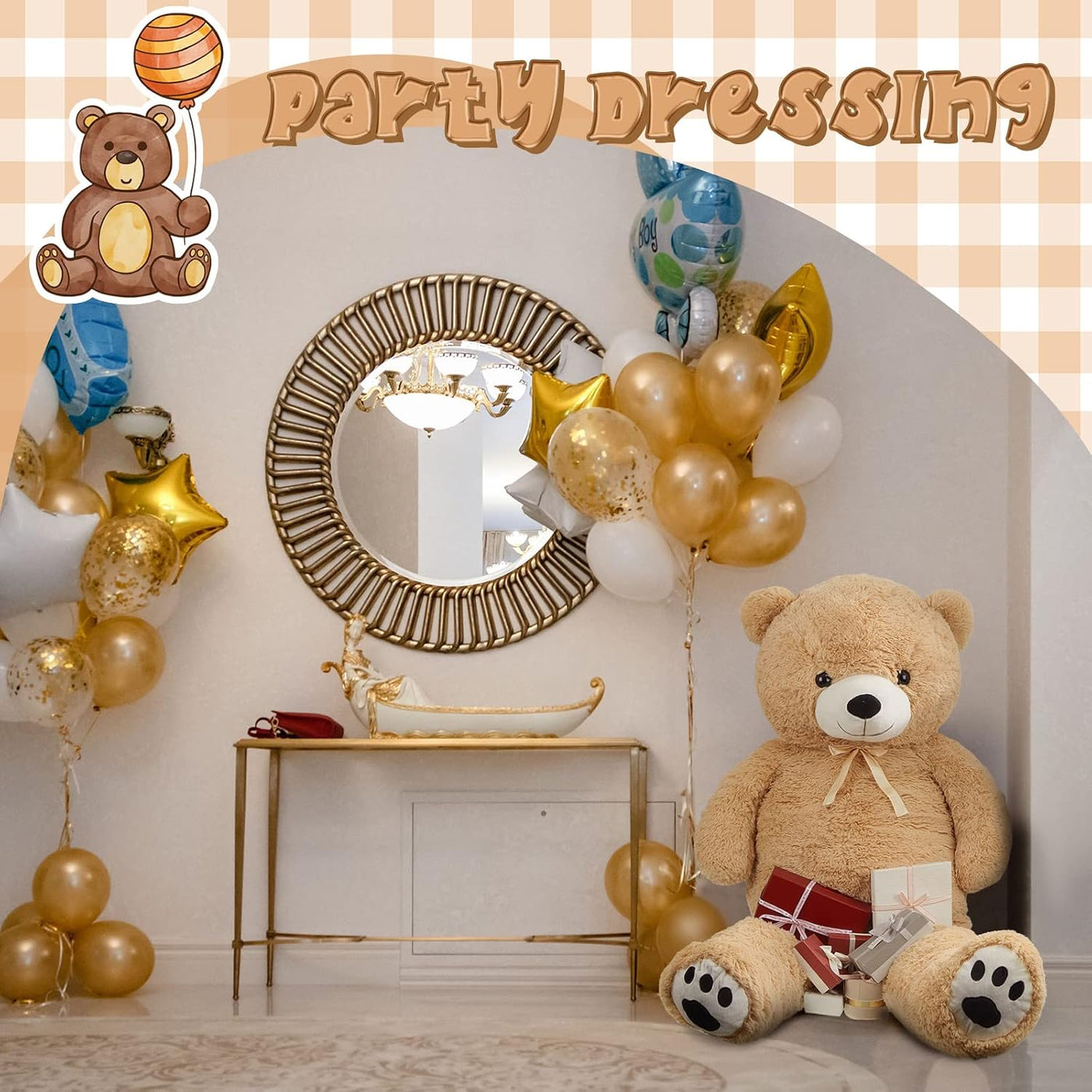 Meooeck Oso Gigante de 5 Pies Gran Oso de Peluche Gigante Grande 59...
