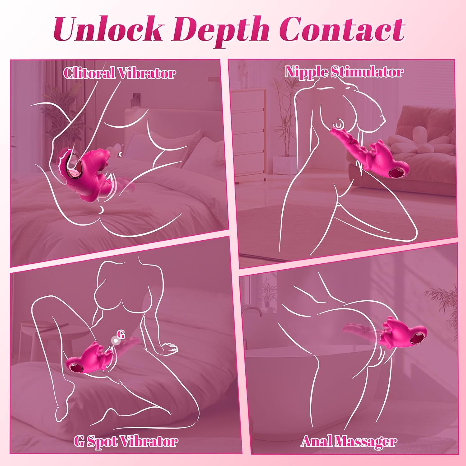 Tuaieu - Vibrador 3 en 1 para parejas, juguetes sexuales para mujer...