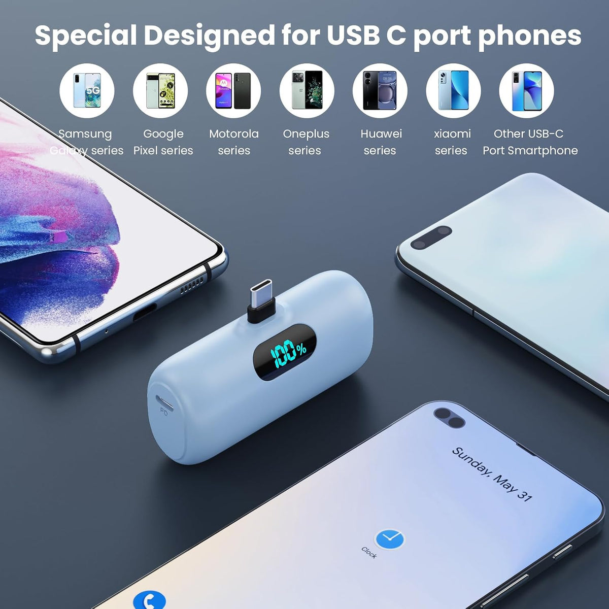 [Paquete de 2] Cargador portátil para iPhone 18\/17\/16\/15, mini c...
