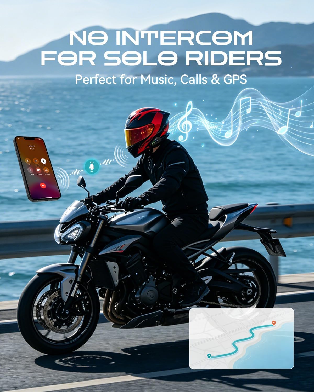 BLAISE Auriculares Bluetooth para motocicleta V1, altavoces Bluetoo...