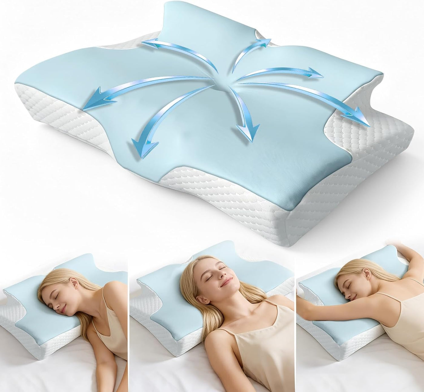 Almohada cervical del cuello de la espuma de la memoria, almohada e...