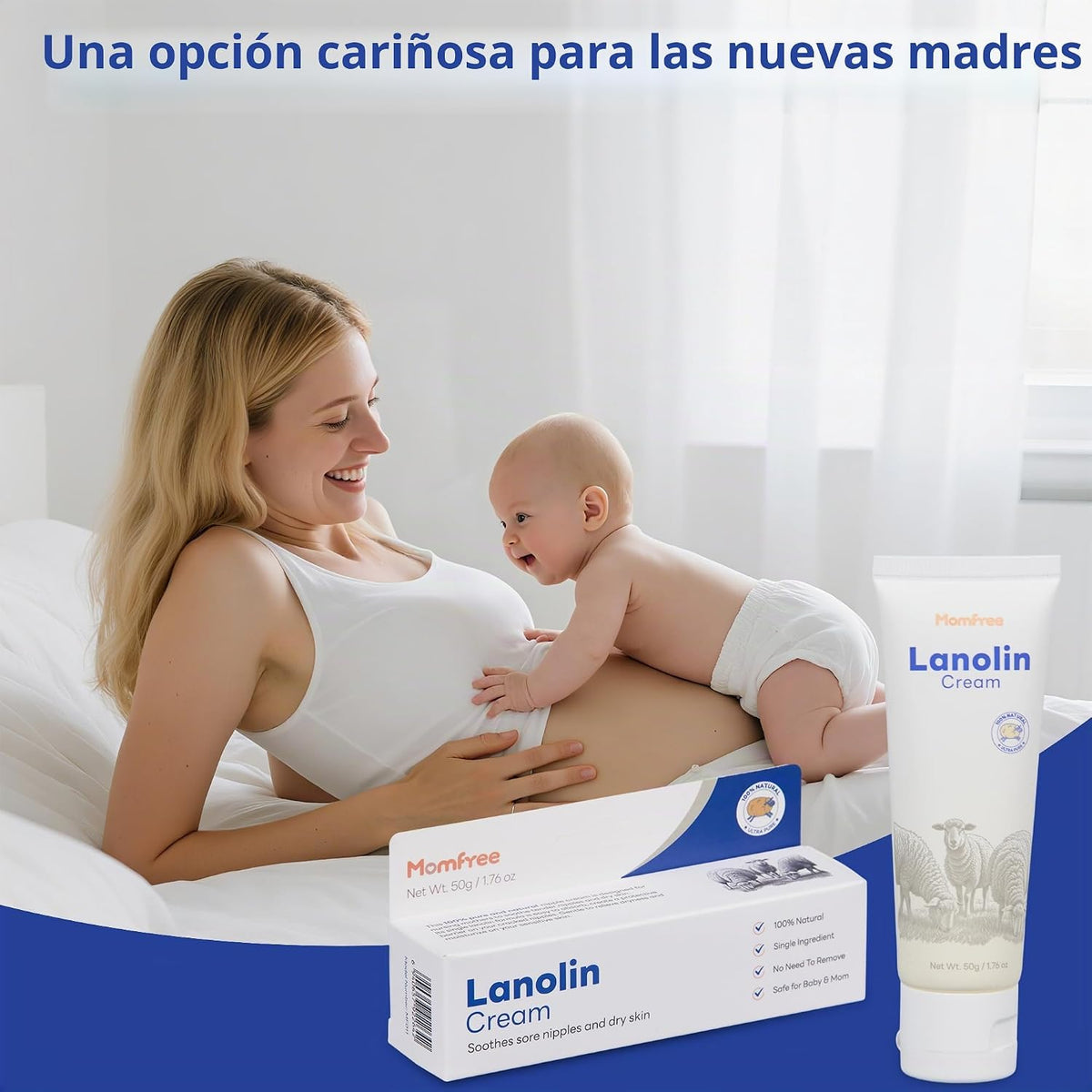 Crema natural para pezones de lanolina: crema calmante para pezones...