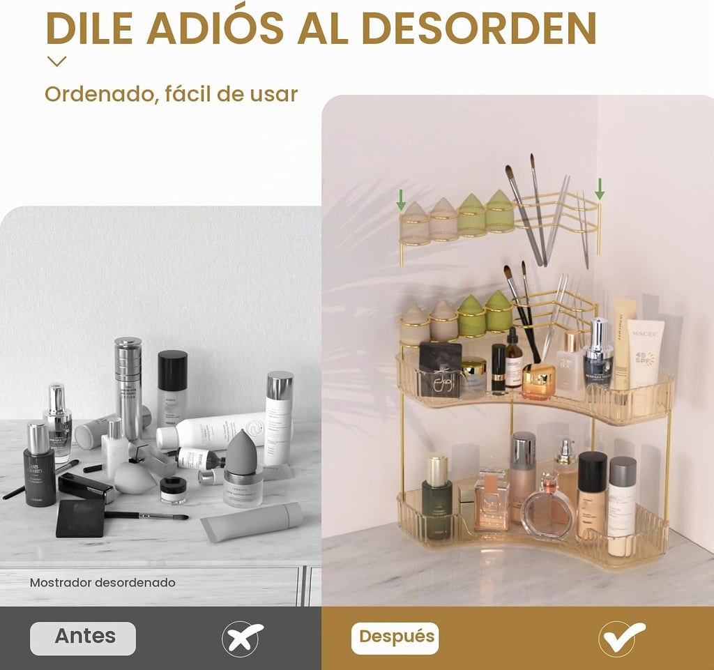 NATURE'S SOURCE Organizador de maquillaje para tocador, organiz...