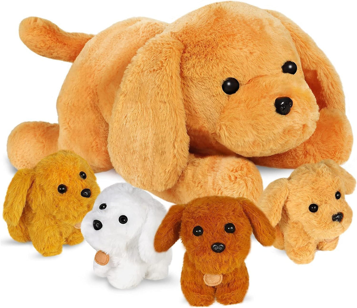 KMUYSL - Juguete de peluche para mamá con 4 bebés, animal de peluch...