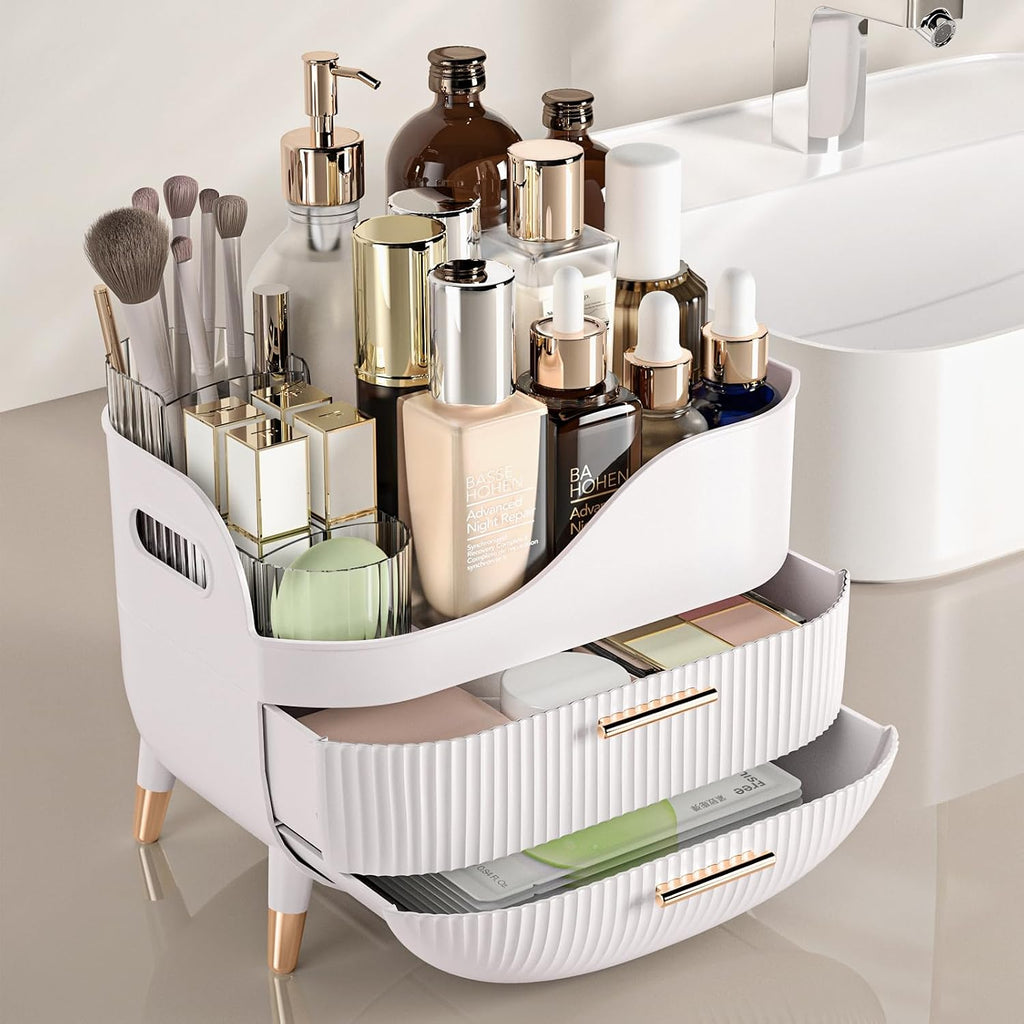 Pajiriona Organizador de maquillaje con cajones, organizador de cui...