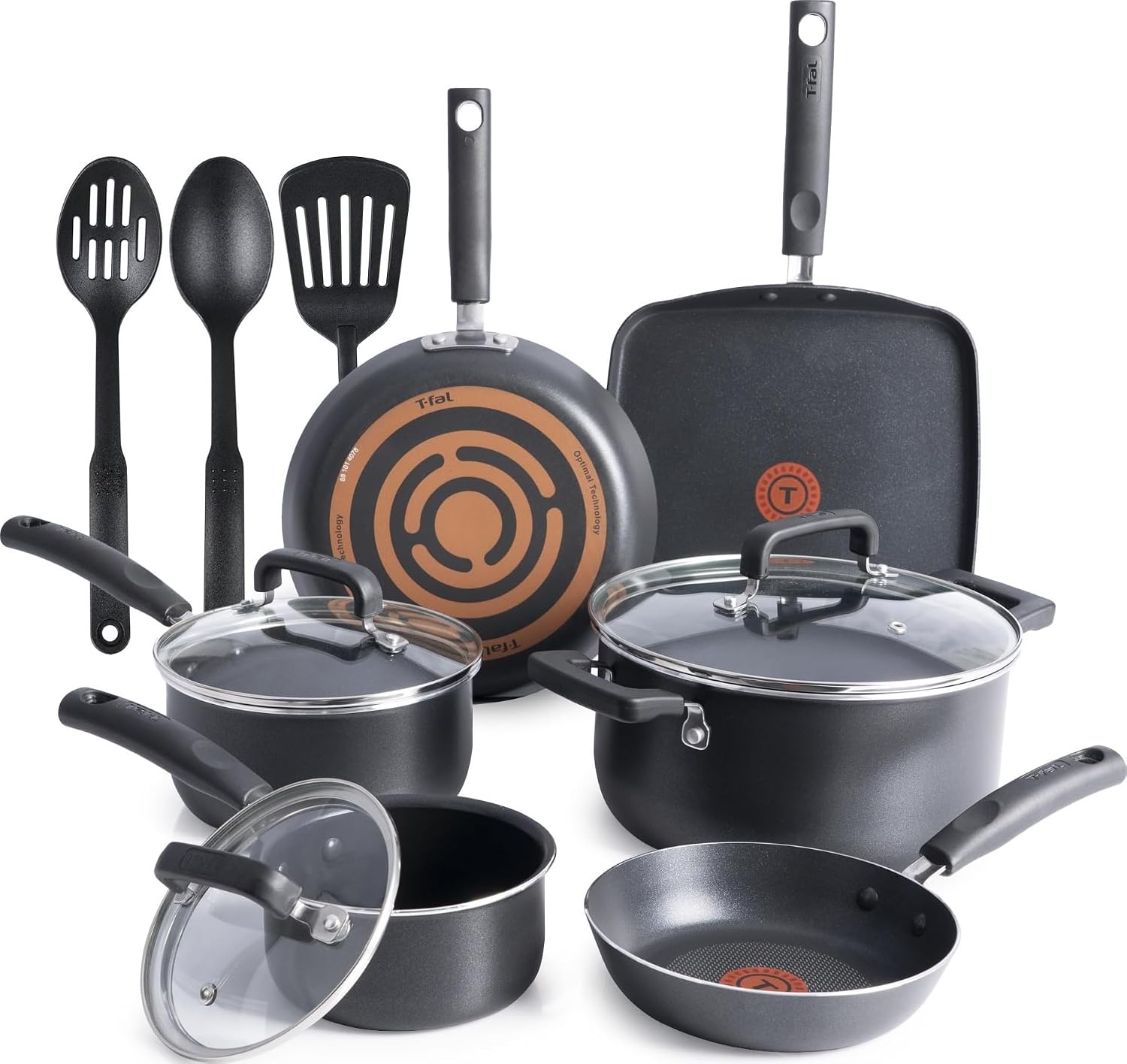 T-fal Signature - Juego de utensilios de cocina antiadherentes de 1...