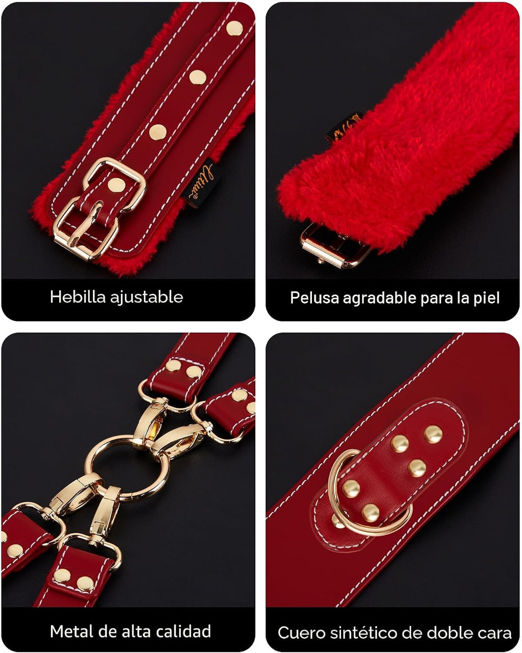 UTIMI Kit de sujeción sexual BDSM, juego de 6 piezas con esposas aj...