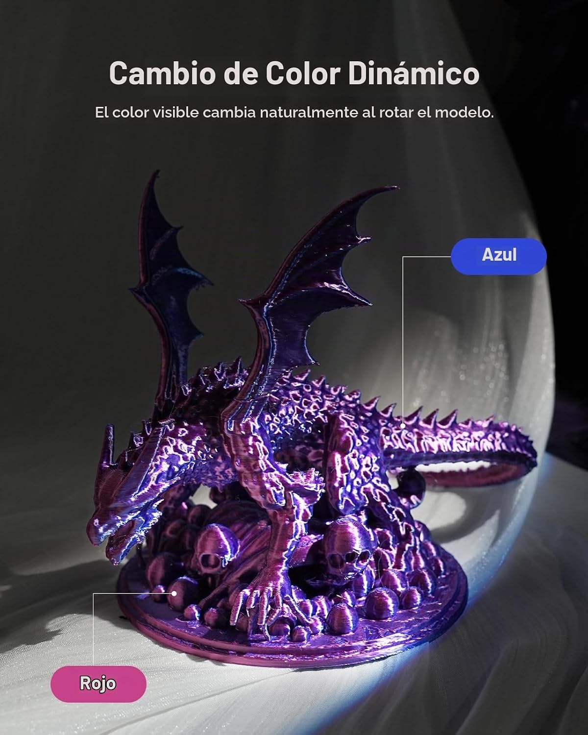 SUNLU - Filamento PLA de doble color de seda de 0.07 in, carrete de...