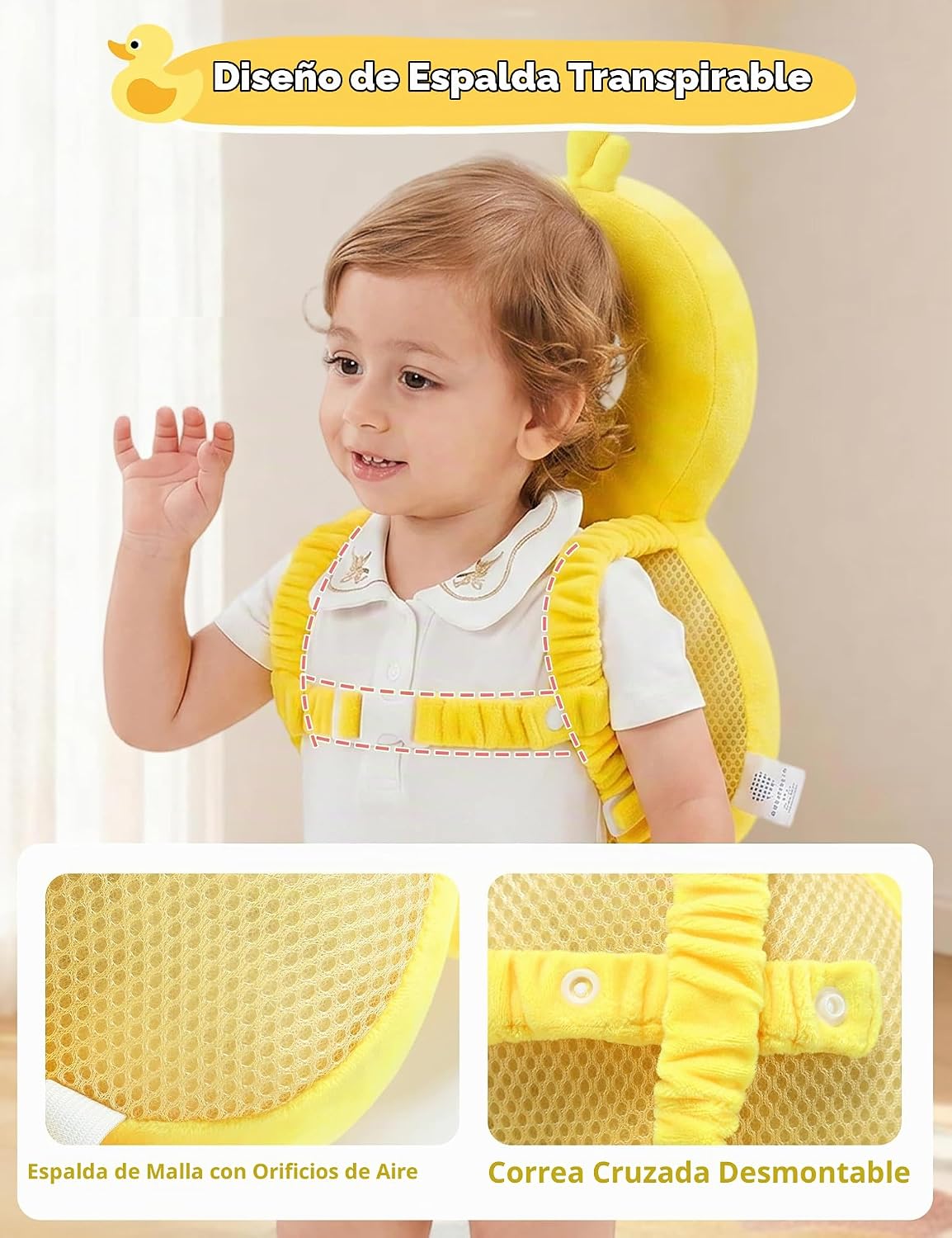 JunNeng Mochila protectora de cabeza de bebé para caminar gateando,...