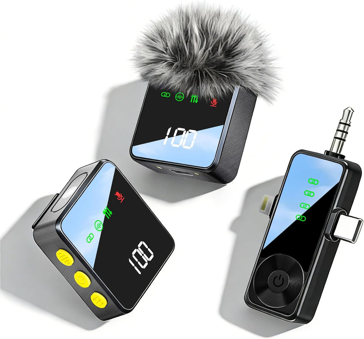 Micrófono Lavalier inalámbrico Gicorino para iPhone, Android y cáma...
