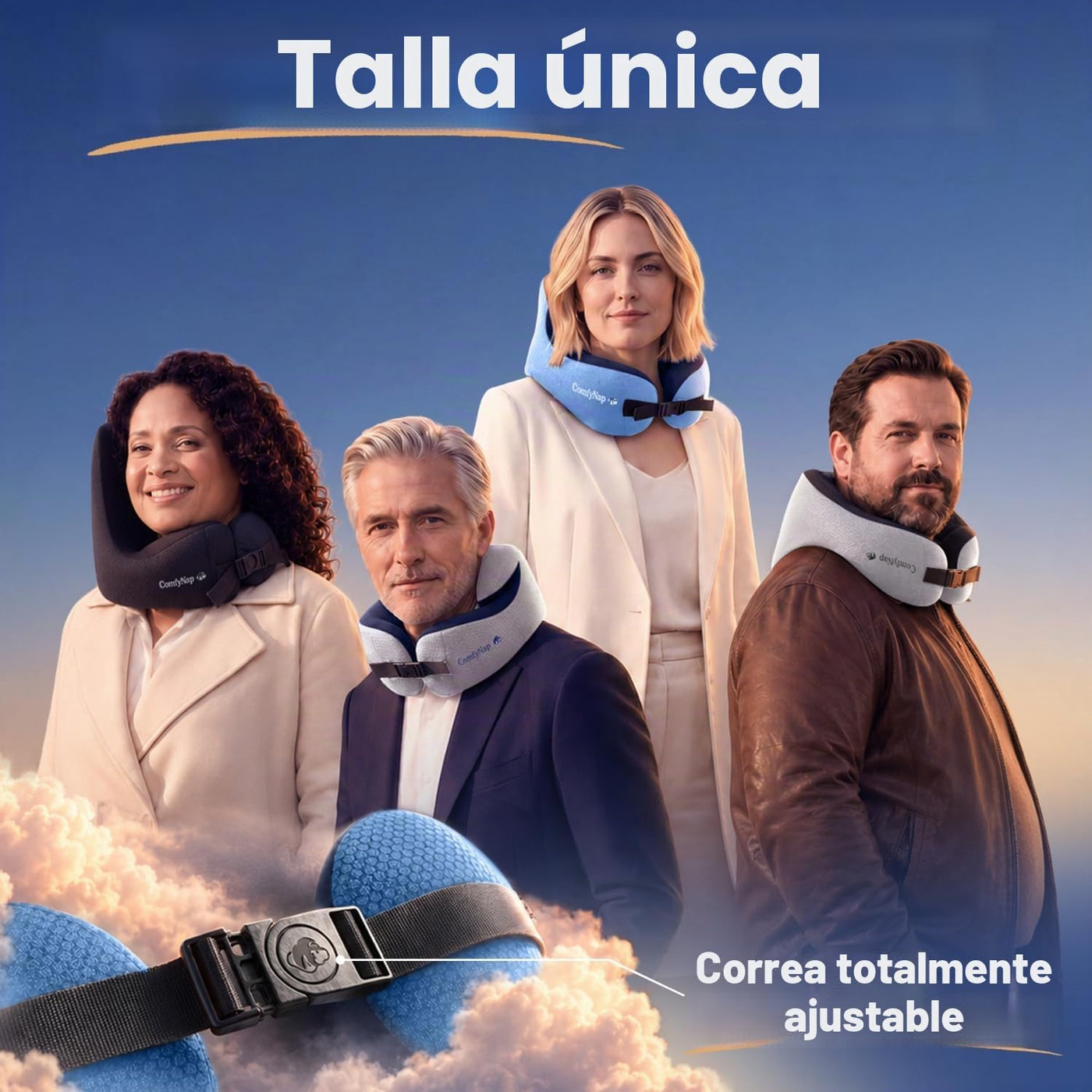 ComfyNap® Zeus - Almohada de cuello de viaje versátil para avión [p...