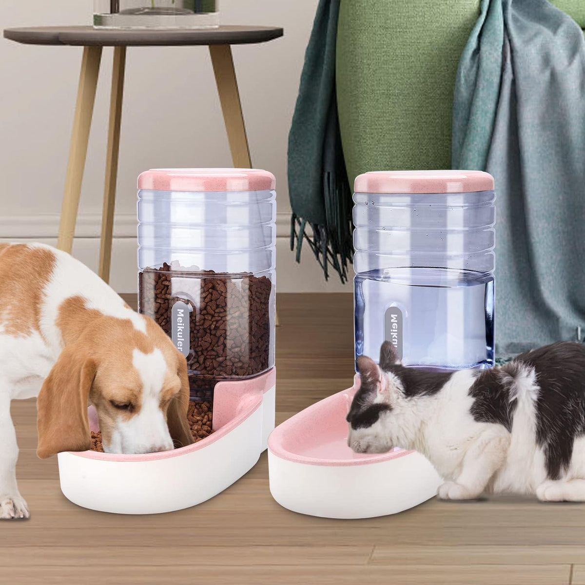 Meikuler Conjunto de Alimentador Automático para Perros y Gatos y D...