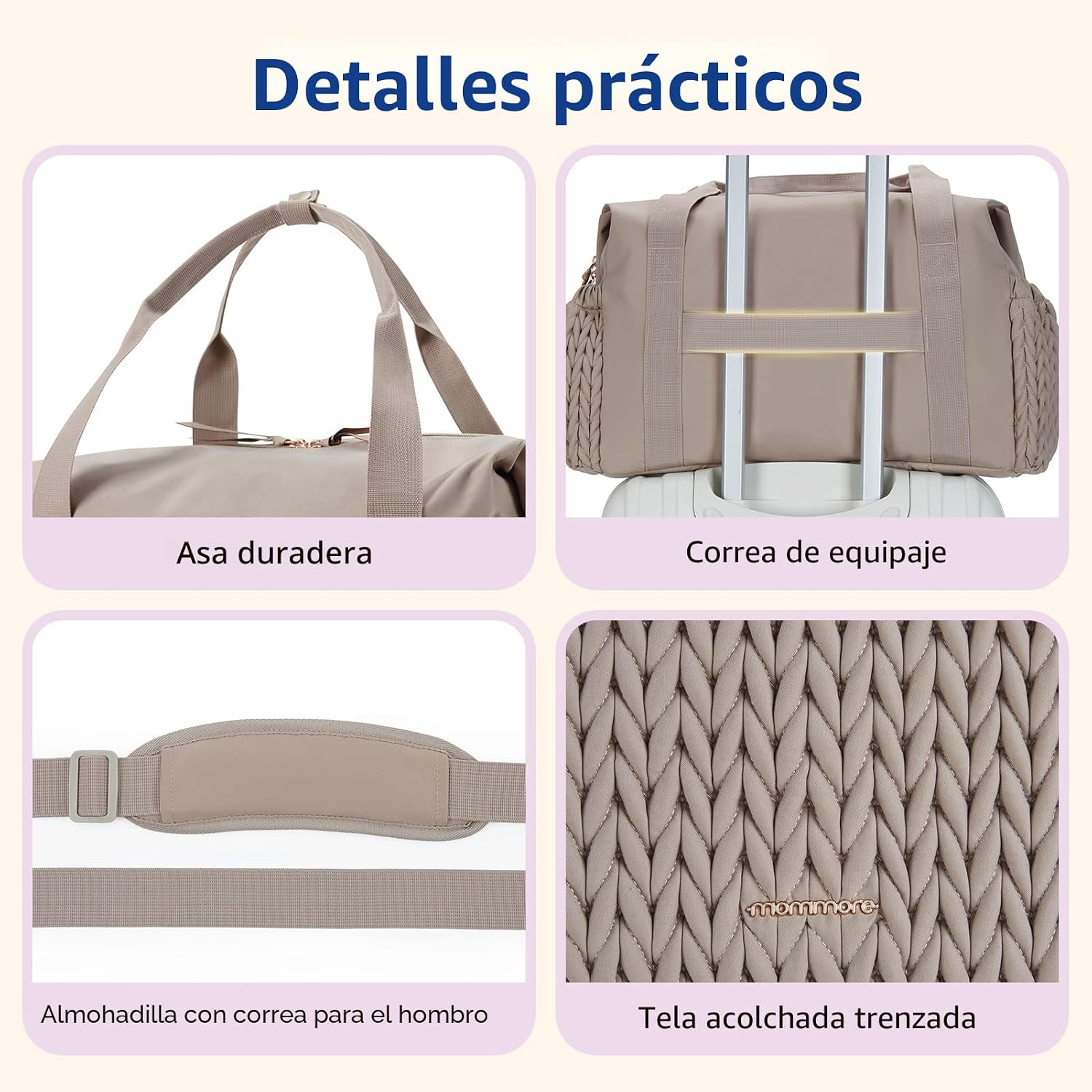 mommore - Bolso para pañales, bolsos de gran capacidad para viajes,...