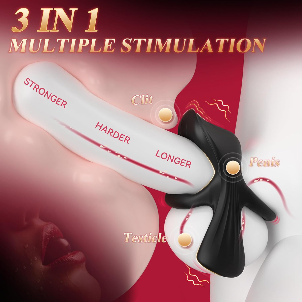 Anillo de pene vibratorio para adultos, juguetes sexuales para homb...