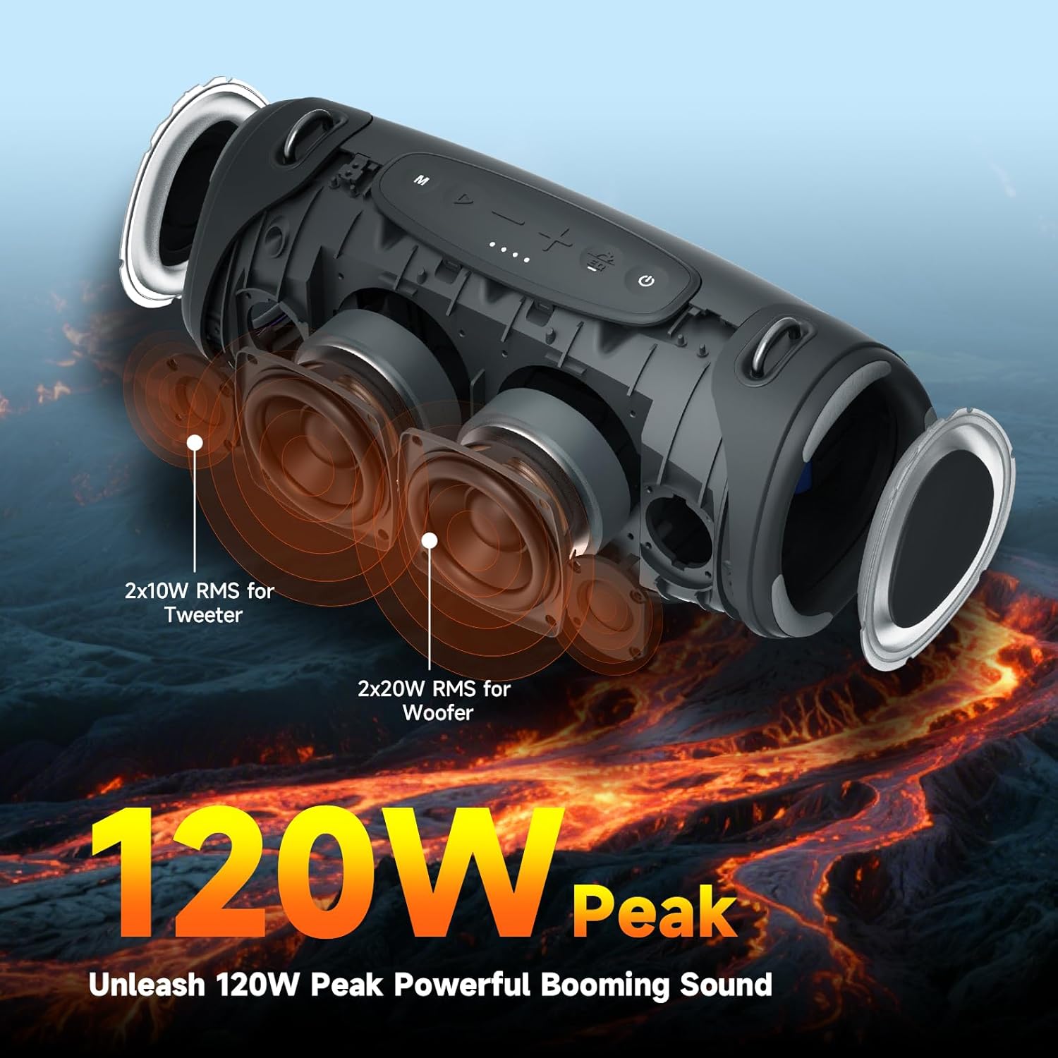 TAZATA Altavoz Exterior, Altavoces Portátiles Grandes de Pico 120W,...