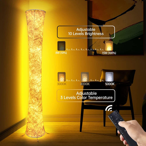 2 lámparas de pie, lámpara de esquina LED RGB inteligente de 61 pul...