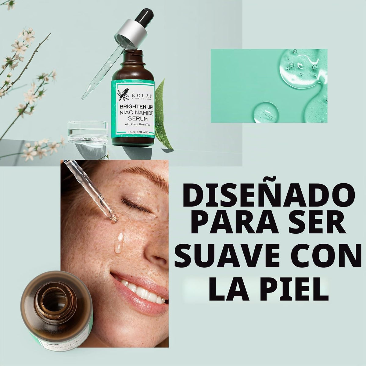 Eclat Skincare Suero de niacinamida clarificante, 12% niacinamida c...