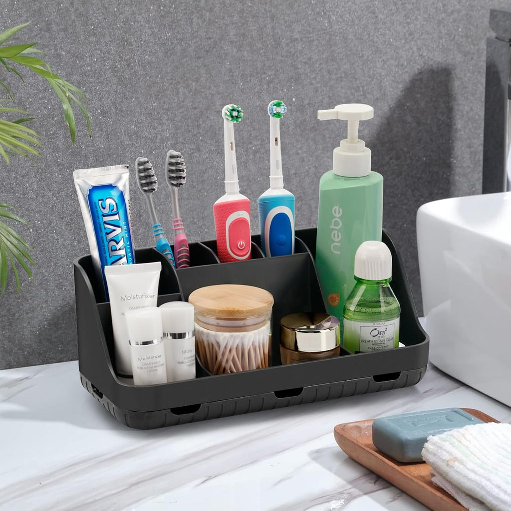 GFWARE Soporte para cepillo de dientes negro - Organizador de baño...