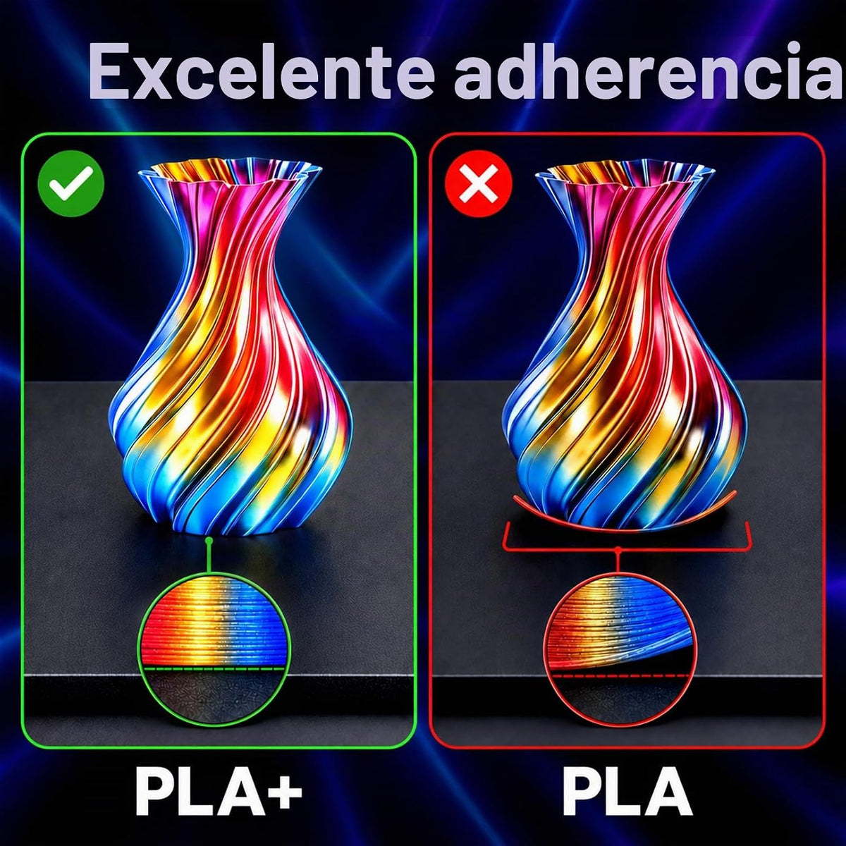 Meuymeu Filamento de seda multicolor 8P que brilla en la oscuridad...