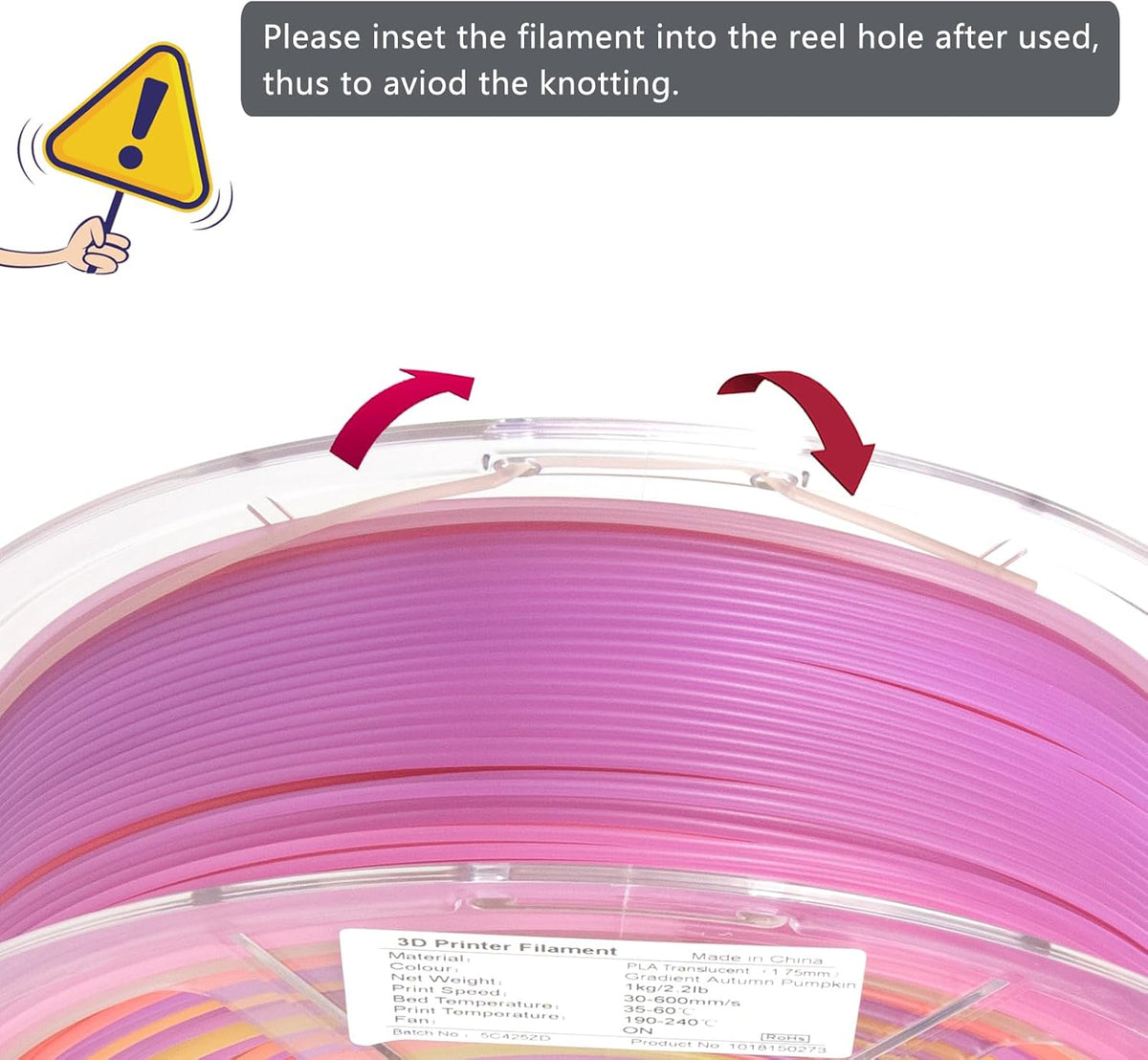 iSANMATE - Filamento translúcido PLA para impresora 3D, alta clarid...