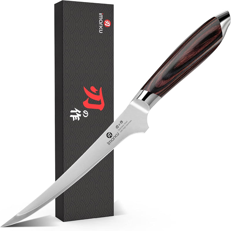 imarku Cuchillo de filete de 8 pulgadas, cuchillo afilado para desh...