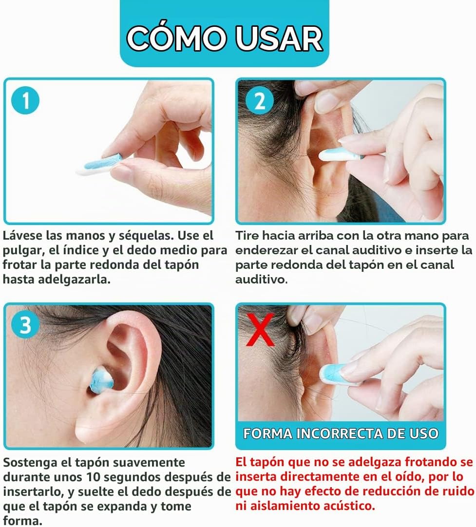 LYSIAN Tapones para los oídos de espuma suave para dormir, 60 pares...