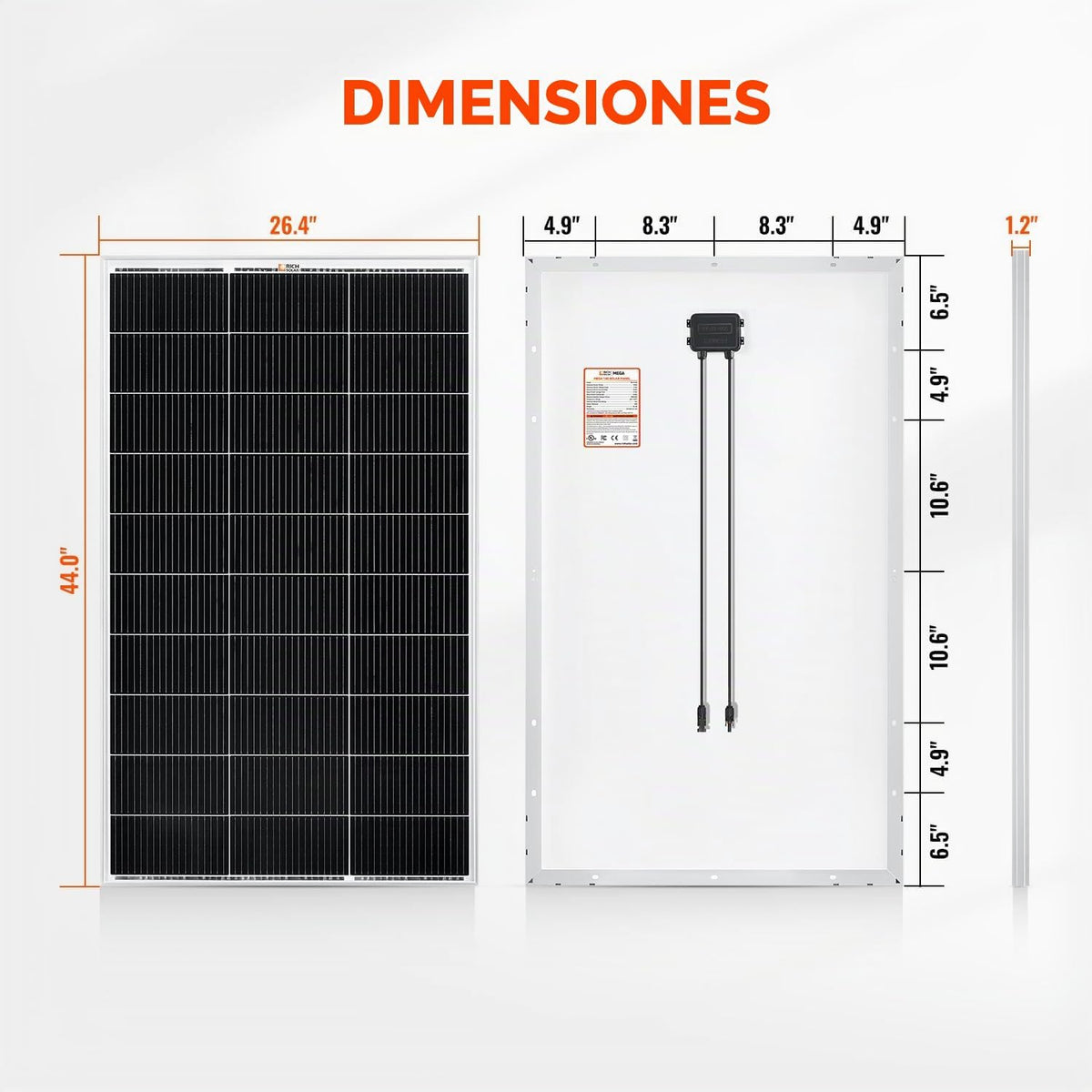 RICH SOLAR Panel solar monocristalino de 300 W, 12 V, 18 BB, 2 paqu...