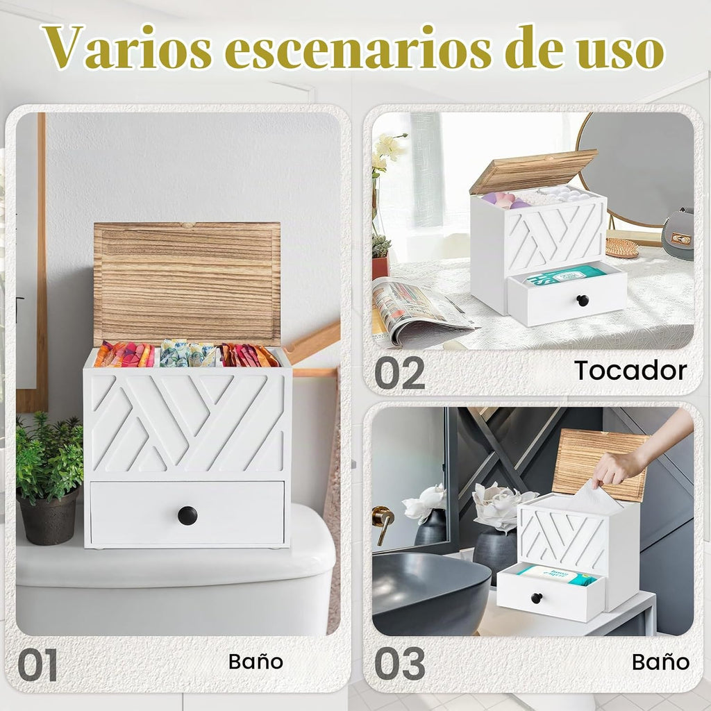 Soporte para tampones para decoración de baño, organizador de produ...