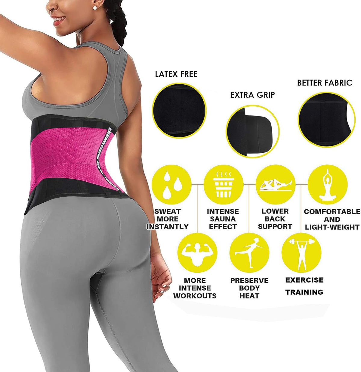 ChongErfei Cinturón de entrenamiento de cintura para mujeres y homb...