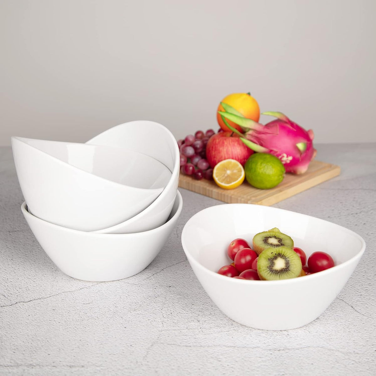 LinTimes Cuencos para servir de 42 onzas, cuencos de porcelana de 8...