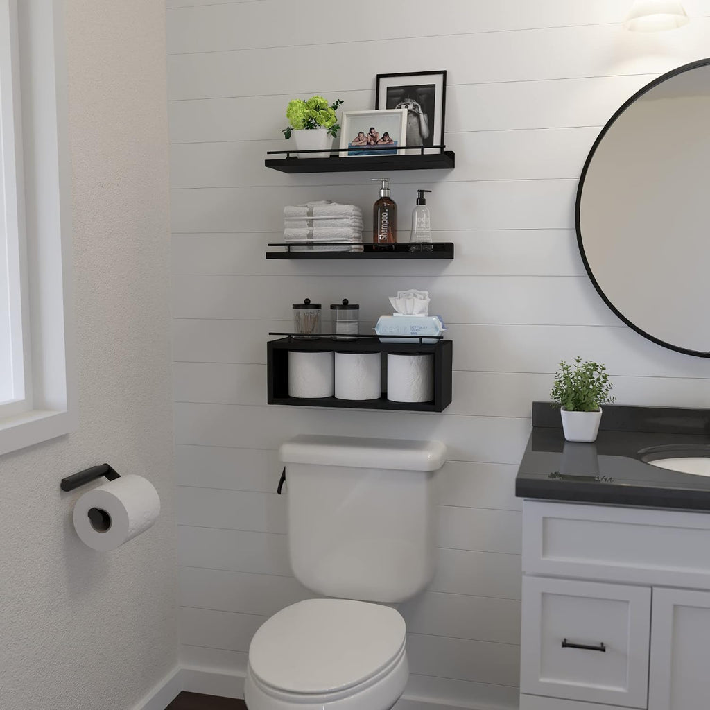 WOPITUES Estantes flotantes para pared con estante de cubo, estante...
