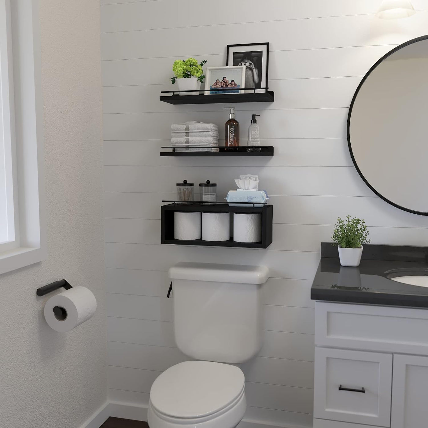 WOPITUES Estantes flotantes para pared con estante de cubo, estante...